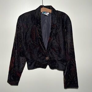Vintage James Cropped Velour Blazer